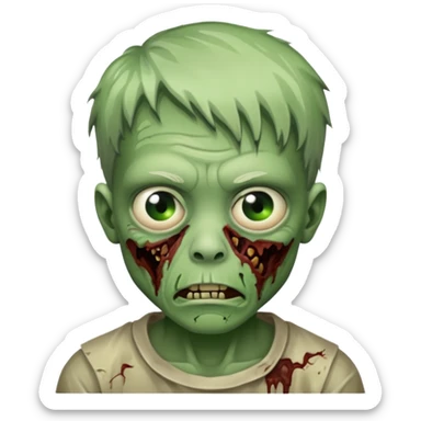 quero um emoji de um menino com pele de zumbi  sticker