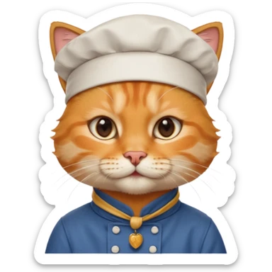 cool cat chef with a big gold earring and a bandana sticker