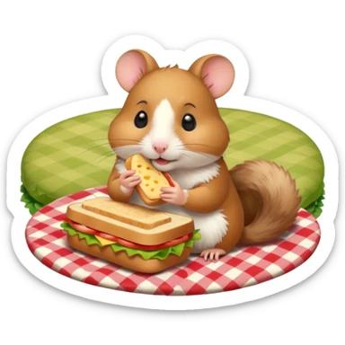 hamster go picnic sticker