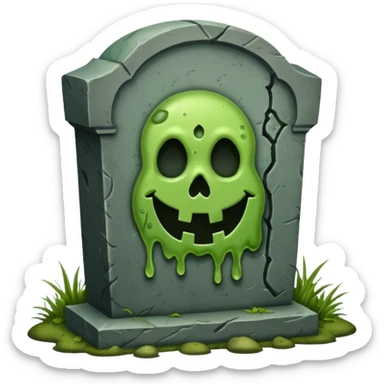 "rest in festering slime" riten on a tomb stone sticker
