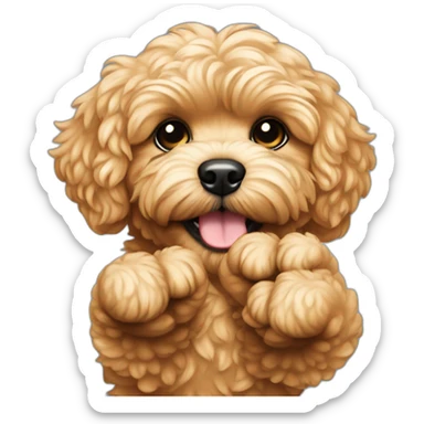 golden maltipoo hand - muscle sticker