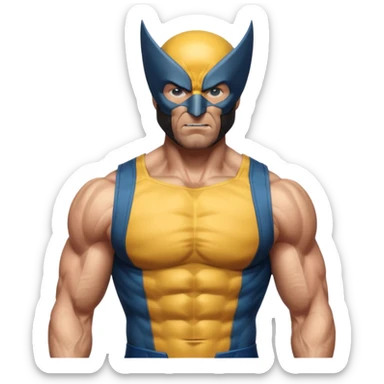 wolverine marvel superhero full mask upper body shot sticker