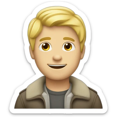 blond guy saying goodbye sticker