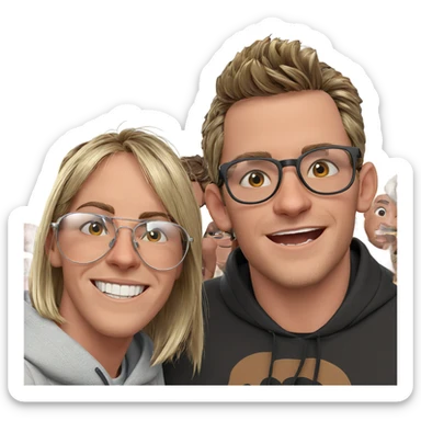 boys smiling at the camera sticker