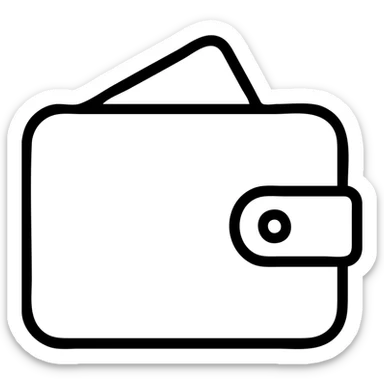 wallet icon, minimal outline, no fill sticker
