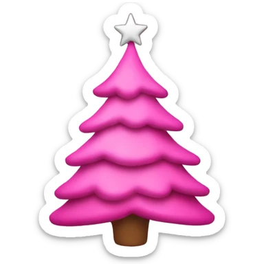 pink christmas tree sticker