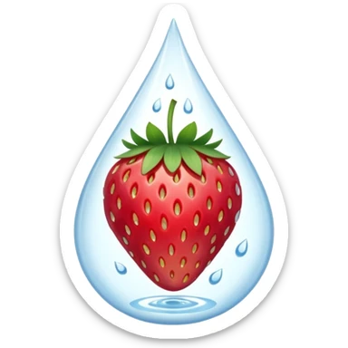 water with strawberry slices sticker