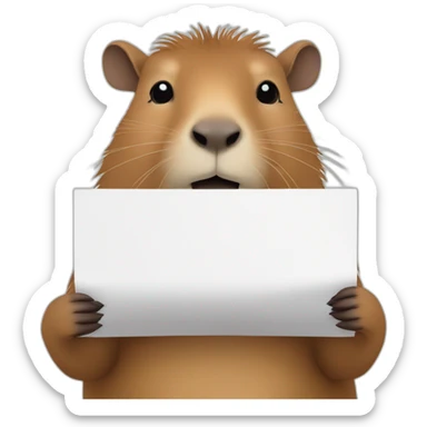 capybara with a paper sheet in hands sticker