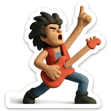 rock star with dramatic pose sticker