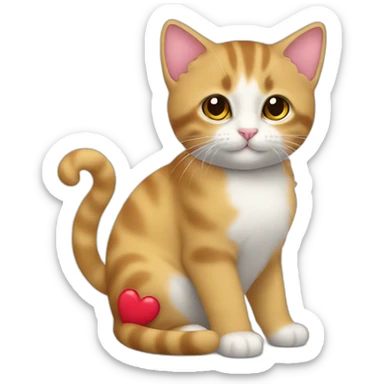 chaton avec coeur sticker
