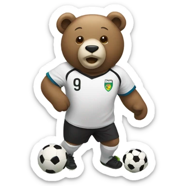 polabear playing the soccer sticker
