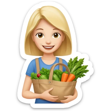 Shopper with veggie tote sticker