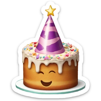 Birthday Cake with a Party Hat sticker