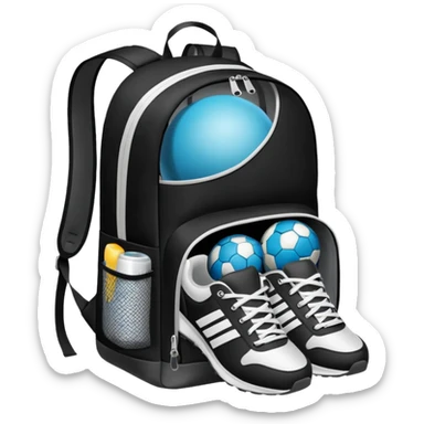 A special backpack with a separate compartment for the ball and sneakers sticker