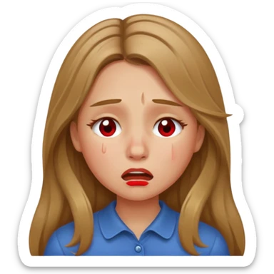long Bronde hair girl bawling  sticker