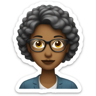 note with woman wearing glasse sticker