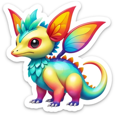 Colorful Exotic Pokémon-Fakémon-hybrid-creature (full body) sticker