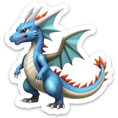 Shiny Silvally-Charizard-Marowak-Salamence-Croconaw-Latios-Fakémon-hybrid-creature (full body)  sticker