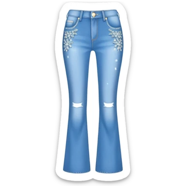 Rhinestone glittery flared jeans sticker
