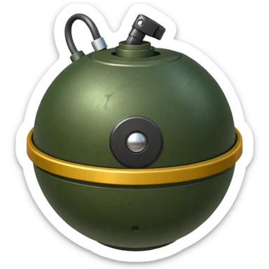 military green anti-personnel mine sticker