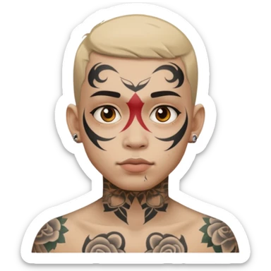absurdly amount of face tattoos sticker