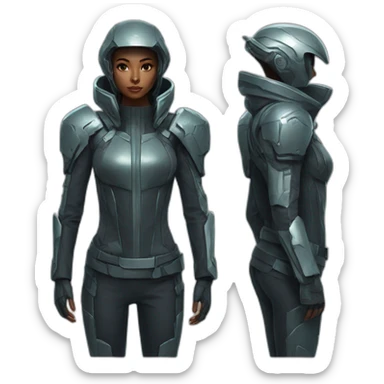 futuristic Galactic Vanguard Jackets armored sticker