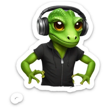 Lizard djing sticker