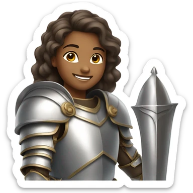 smiling girl in armor sticker