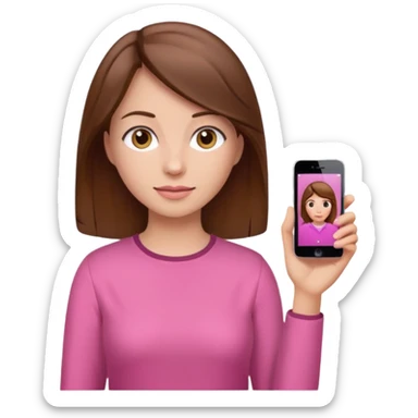 woman casual pink cloth brown hair  sticker