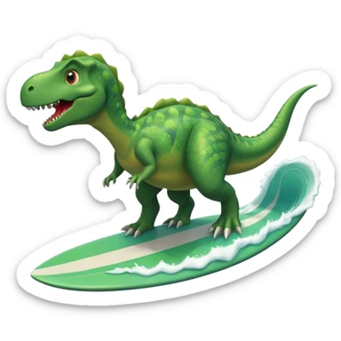 dinosaur surfing ￼ sticker