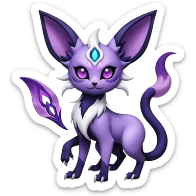 Shiny Exotic Badass Mysterious Gothic Espeon-Absol-Pokémon-Fakémon-hybrid-creature (full body) sticker
