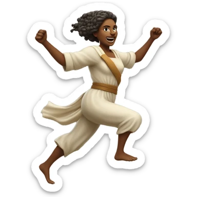 Farmer Pagan goddess sprinting, with a large stride and arms outstretched sticker