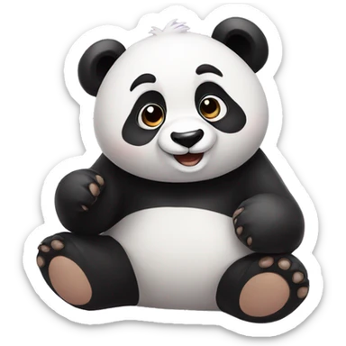 Panda with cute and emotional eyes doing fly kisses  sticker
