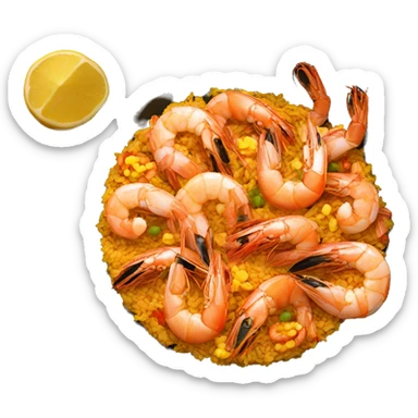 paella with shrimps  sticker
