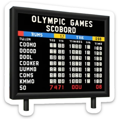 un panneau des jeaux olympic qui affiche le temps des coureurs affichant 9.58s  sticker