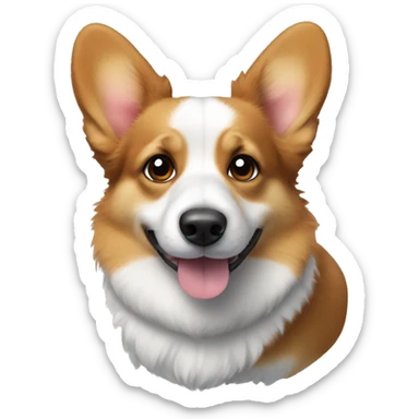 Corgi tricolor fluffy sticker