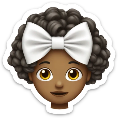 White pretty bow sticker