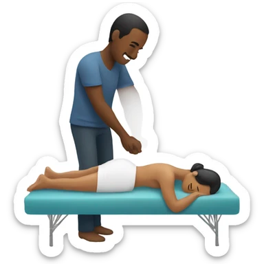 man giving massage to woman sticker