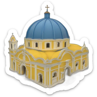 Parish of La Piedad Michoacán, with its quarry dome of yellow and blue tiles sticker