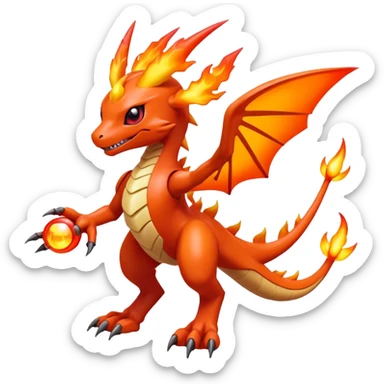 Beautiful Fiery Aesthetic Fakémon-Pokémon-Spectrobes-Digimon-hybrid-creature sticker