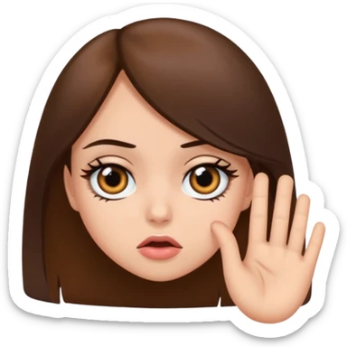 Baddie girl eye rolling at someone make sure they eye is twitching with brunette hair  sticker