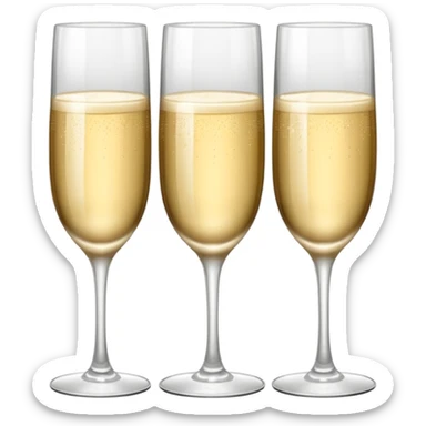 three tier tower of champagne coup glasses sticker