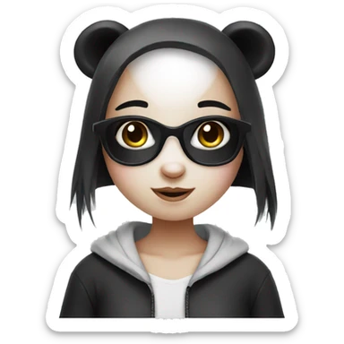 Cute panda girl sticker