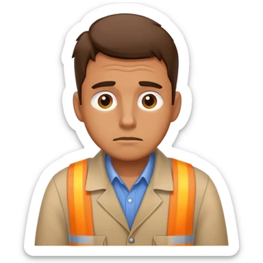 Man exhausted from physical work sticker