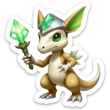 Shiny Exotic Excessive Mysterious Cubone-Pokémon-Fakémon-hybrid-creature (full body) sticker