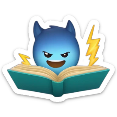 Cute Lightning bolt reading a book sticker