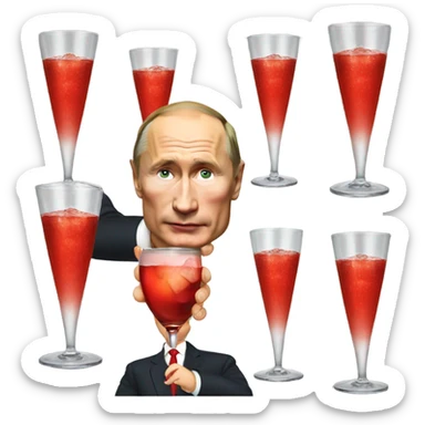 putin drinking Campari  sticker