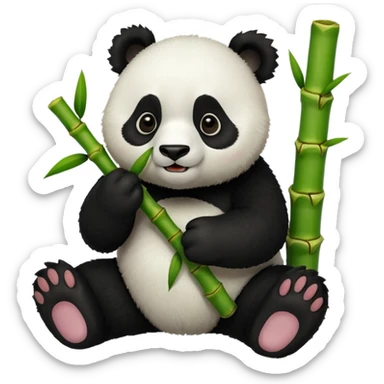 panda eating bamboo sticker