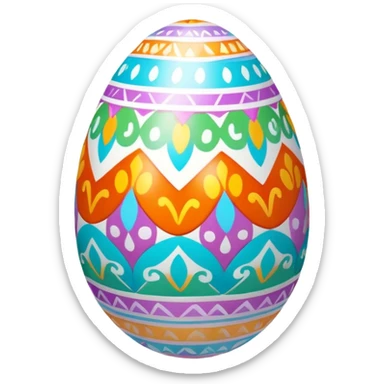 colorful Easter egg with decorative patterns sticker