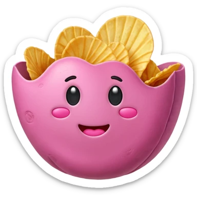 Pink potato chips sticker